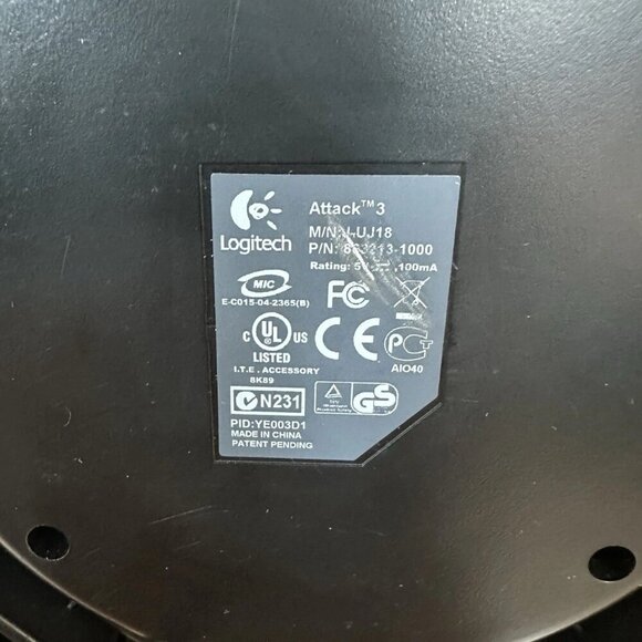 Logitech Attack 3 Gaming Joystick PC USB ATK3 Flight Stick Simulator L21 - Picture 6 of 6